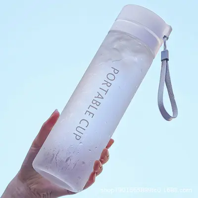 Water cup with tea strainer, summer high-grade simple student mug, portable for men, high-temperature resistant sports outdoor plastic cup