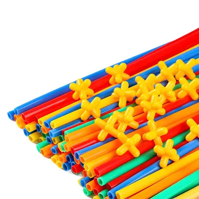 Children's Soft Straw Pipe Interlocking Building Blocks, Educational Kindergarten Toy - 6