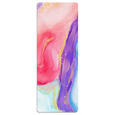 Ultra-Thin Foldable Rubber Yoga Mat, 80 cm Wide, Suede-Print, Non-Slip - 7