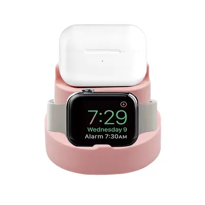 Apple wireless charging stand, mobile phone bracelet, Bluetooth wireless earbuds, suitable for three-in-one desktop wireless charging silicone holder - 7