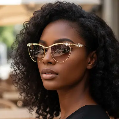 Rhinestone Polygon Sunglasses, European and American Style - 4