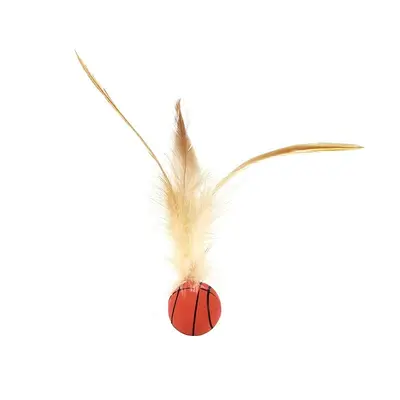 Bouncing Feather Cat Teaser Ball for Self-Play Kitten Toy - 8