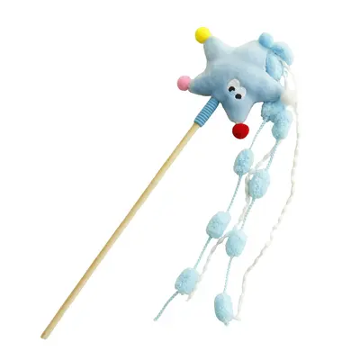 Star Moon Cloud Tassel Long Stick Cat Teaser Wand - 6