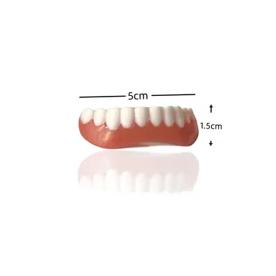 Realistic Upper and Lower Fake Teeth Veneer Set, Pink Box - 5