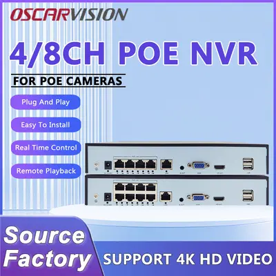 Manufacturer 4K Smart Network Hard Disk Video Recorder Remote Monitoring High-Definition Camera POE Host Video Recorder All-in-One Machine