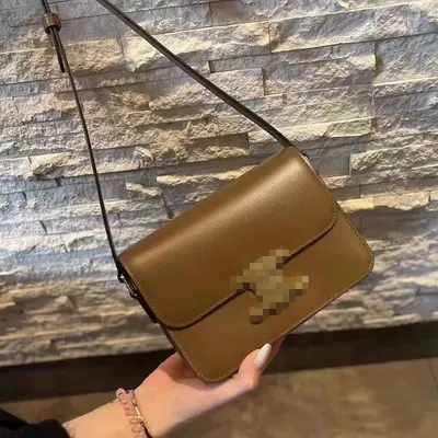 Women's genuine leather bag, small square style, single-shoulder crossbody - 12