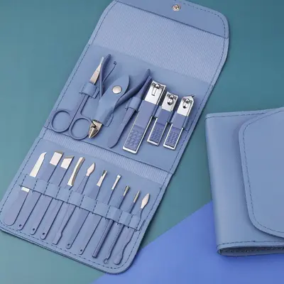 16-piece nail care kit, stainless steel manicure set