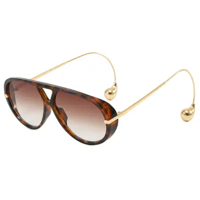 Men's Metal Aviator Sunglasses, Double Bridge, Large Frame - 10
