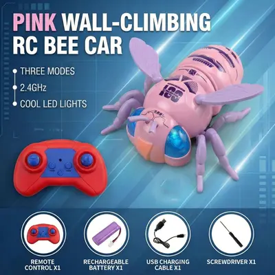 Wall-Climbing Bee Toy Car, Rechargeable Remote Control - 8