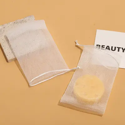 Foaming Net for Face Cleanser, Soap Mesh Bag, Soap Saver - 10