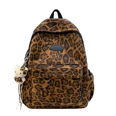 Leopard Print Backpack for Middle School Students, Convertible Handbag - 7