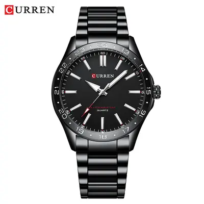 CURREN 8452 men's quartz watch, steel strap, 24-hour indicator - 8