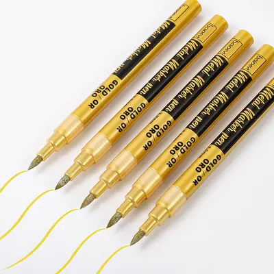Metallic Oil-Based Paint Marker Pen, Gold and Silver 2.0 - 8