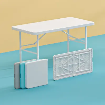 Portable Folding Table, Square Long Table for Outdoor and Street Stalls