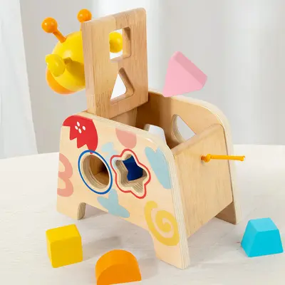 Montessori Intelligenzbox große Perlen Form- und Farbzuordnung Bausteine