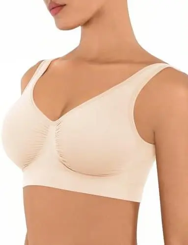 FeelinGirl Women's Wireless Seamless Full Coverage Everyday Bra - 8