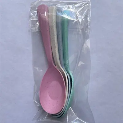 Wheat Straw Spoon Children Rice Spoon Soup Spoon Street Stall 2 Yuan Store Advertising Promotion Small Gifts Gifts Wholesale