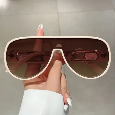 Retro-Sonnenbrille mit UV-Schutz, schlichtes Unisex-Design - 4