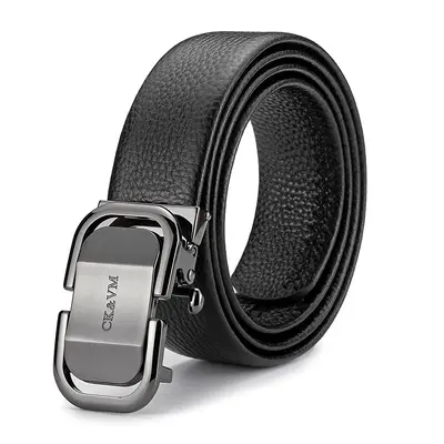 Guangzhou Genuine Leather Men's Belt with Automatic Buckle, Full Grain Cowhide Waist Belt, Premium Quality Men's New Style - 6