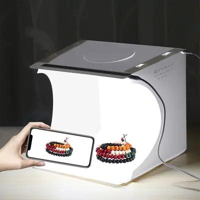 PULUZ 20cm LED photography studio, dual light high brightness