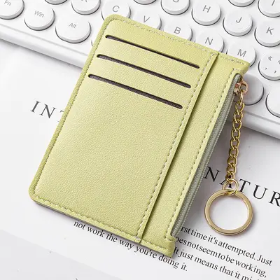 Ultra-Thin Compact Card Holder for Women with Zipper Coin Pocket and Multiple Card Slots - 10