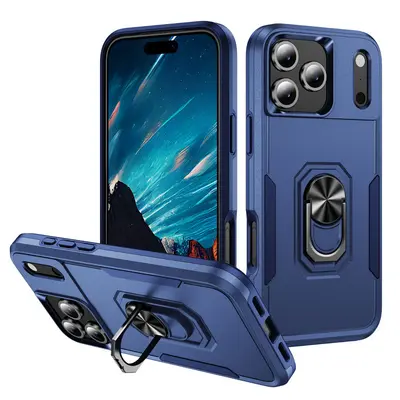 iPhone 16 Pro Max telefon kılıfı Apple 15 manyetik stand darbeye dayanıklı kontrast renkli koruyucu kılıf tam kapsamlı - 8