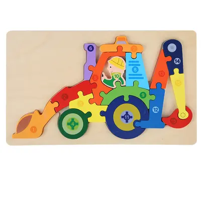 Wooden puzzle toy, shape matching, early education - 11