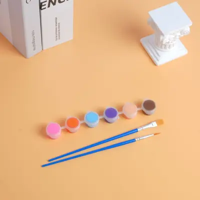 Children's Acrylic Paint 12-Color Set Art Student Graffiti Gypsum Doll Painting Eco-Friendly Washable Factory Wholesale - 12