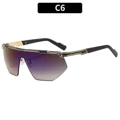 Unisex-Sonnenbrille mit Halbrahmen im Punk-Sportstil, bunt, trendig - 11