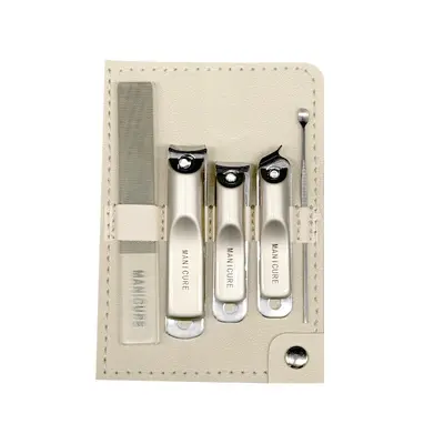 Manicure set 10-piece stainless steel leather case