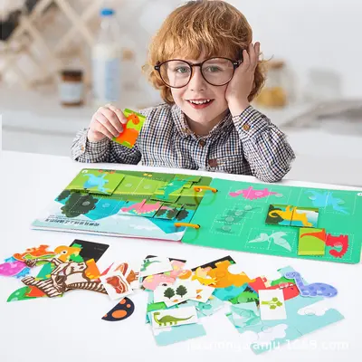 Wiederverwendbares Stickerbuch Lesen lernen Klettsticker-Buch für Kinder - 1