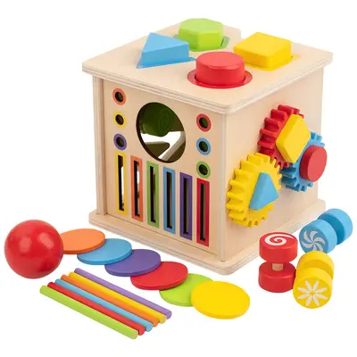Montessori 8-in-1 Shape and Color Matching Sorting Box, Early Education Toy - 6