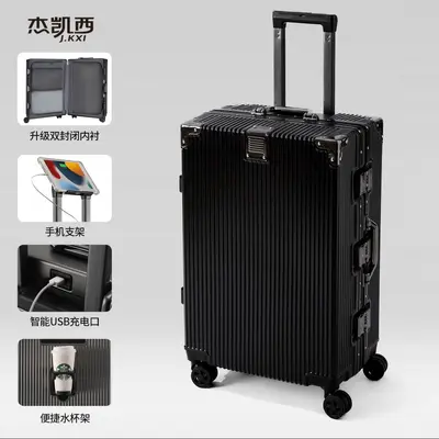Travel Suitcase Student Large Capacity Aluminum Frame Password Luggage Men Women Trolley Case Durable Heavy-duty Reinforced Pull Rod Suitcase Universal Wheels - 9