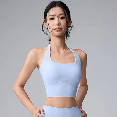 Yoga-Set mit Neckholder-Top im Knotendesign und hoher Taille - 13