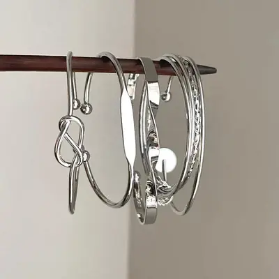 Silberarmband Strass minimalistischer Stil Mode Damenschmuck - 7