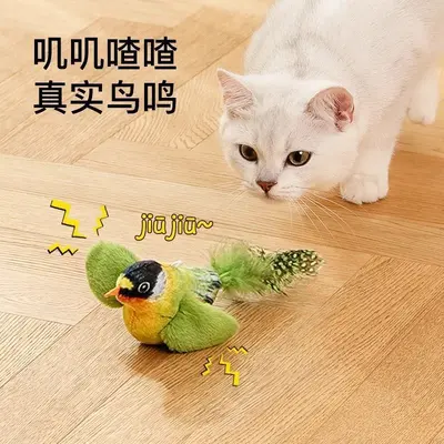 猫玩具仿真小鸟发声自嗨解闷神器逗猫棒消耗体力幼猫玩具猫咪用品 - 5