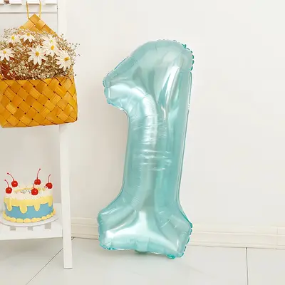 32 inç Mavi Kristal Jöle Sayı Balonu Doğum Günü Partisi - 8