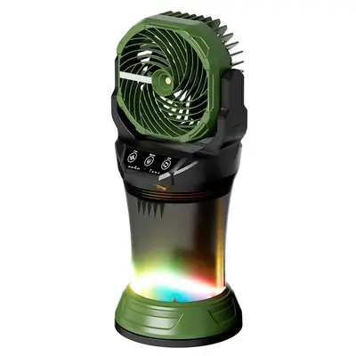 Outdoor Camping Fan with Light Rechargeable Long Battery Life Hanging Portable - 10