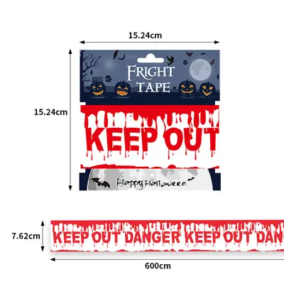 Halloween Warning Tape with Skull Decoration for Scene Props - 8