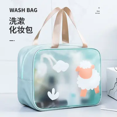 Large capacity makeup bag with dry wet separation - 3