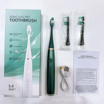 Portable Electric Toothbrush, Five Speeds, Rechargeable Sonic, Couple Set - 9