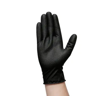 Extra Thick Diamond Pattern Anti-Slip Disposable Nitrile Gloves for Gardening and Auto Rep - 7