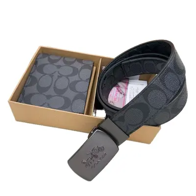 Men's Minimalist Belt Wallet Gift Set, Classic Leather Belt, Adjustable Holes - 5