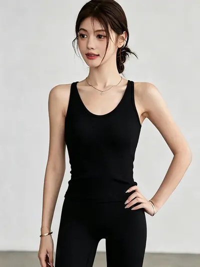 Damen Pilates-Trägertop Sportset in Großen Größen - 6
