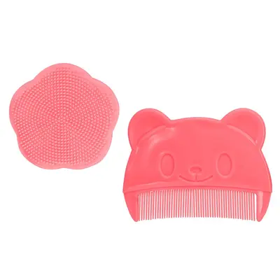Baby Cradle Cap Comb and Shampoo Brush Set, Silicone - 6