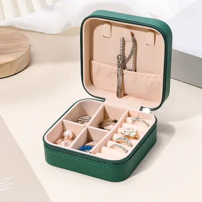 Travel storage jewelry box for girls, portable storage earring jewelry box, compact European jewelry box, ring box