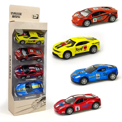 Children's Pull-Back Alloy Police Car Model Toy Set - 8