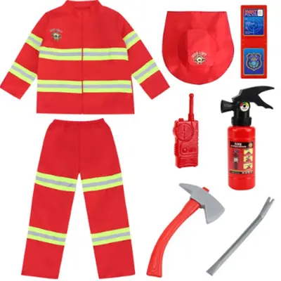 Children's Firefighter Costume, Role-Play Fire Brigade Training Set - 9
