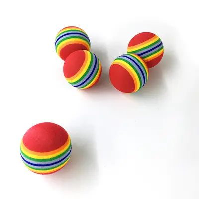 Pet Super Q Striped Rainbow Ball Foam Ball Dog Toy Cat Rainbow Ball Pet Supplies In Stock Wholesale