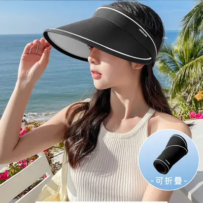 UPF50+ Summer Wide Brim Sun Protection Hat for Women UV Empty Top Cycling and Face Cover Versatile Sun Protection Hat
